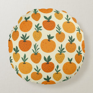 A cute tangerine round pillow