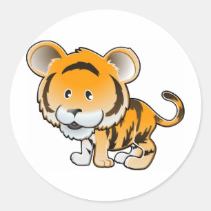 A cute tiger classic round sticker