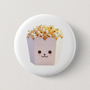 A Cute Tub of Popcorn 2 Inch Round Button