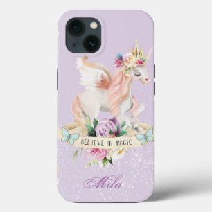A cute unicorn with your name on it iPhone 13 case