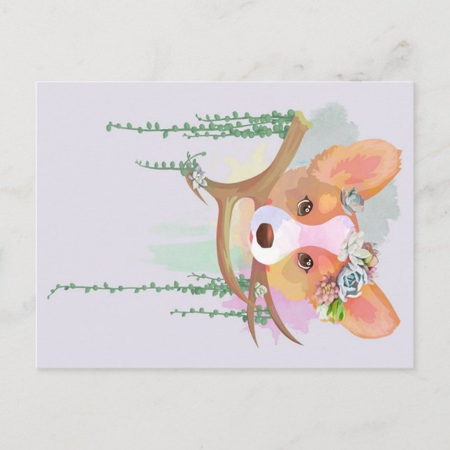 A Cute Watercolor Corgi | Holiday Gift (Front)