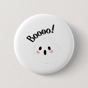 A Cute White Boo Creative Casual 2 Inch Round Button
