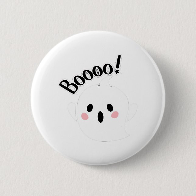 A Cute White Boo Creative Casual 2 Inch Round Button (Front)
