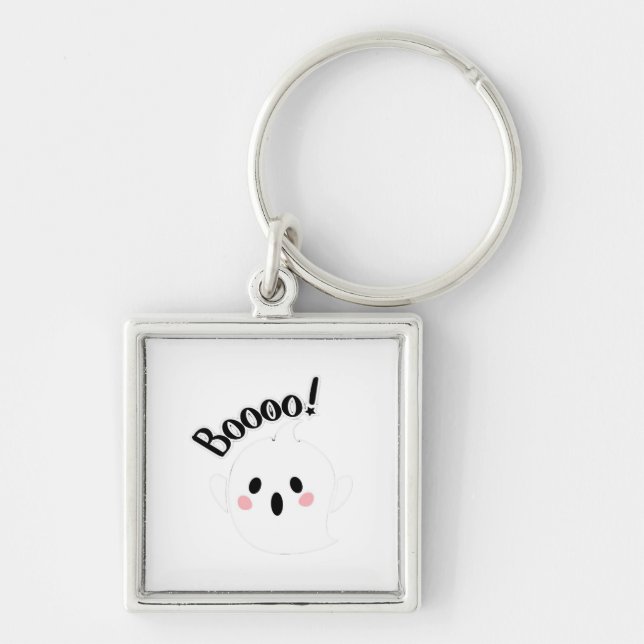 A Cute White Boo Creative Casual Keychain (Front)