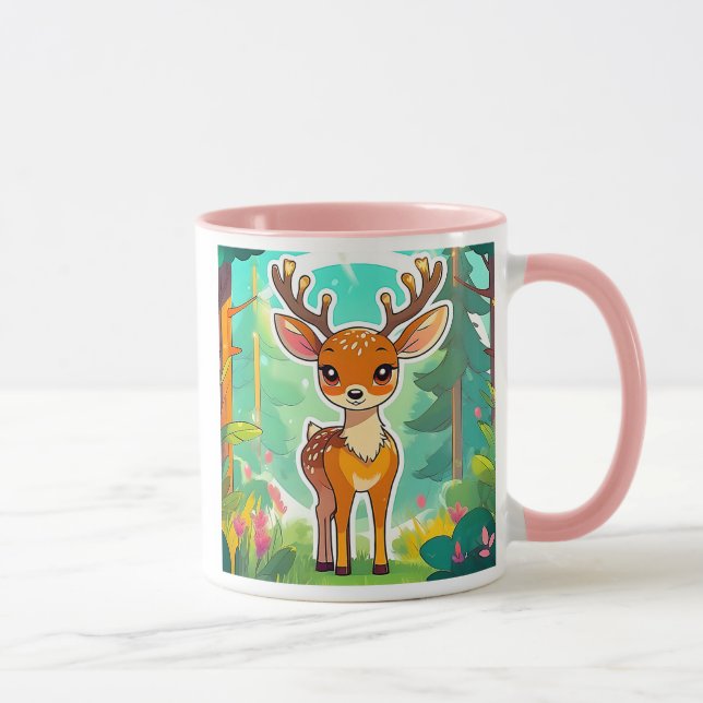 A cute young deer looks at you. mug (Right)