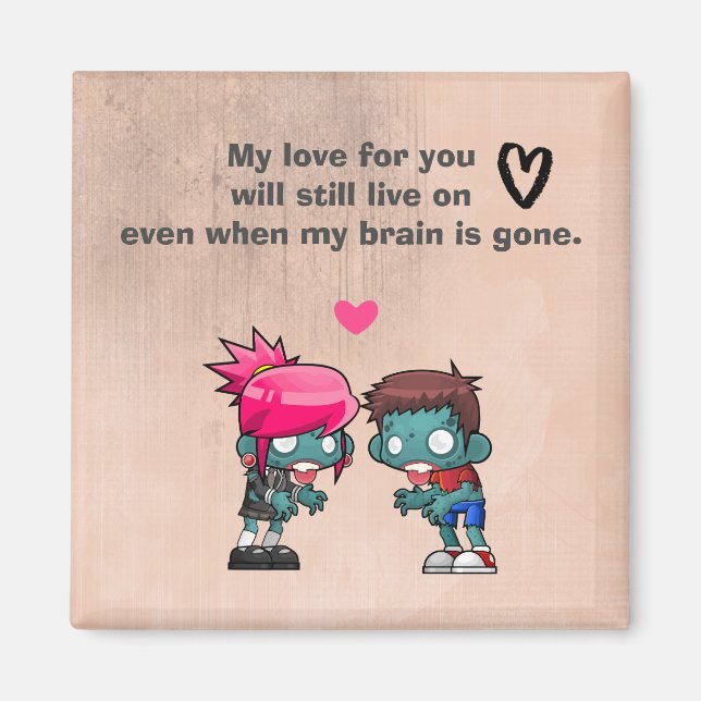 A Cute Zombie Couple Creepy Cute Magnet (Front)