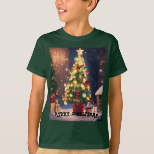 A cutie Q version character Christmas tree  T-Shirt