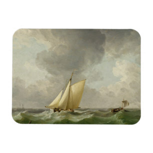 A Cutter in a Strong Breeze (oil on copper) Magnet