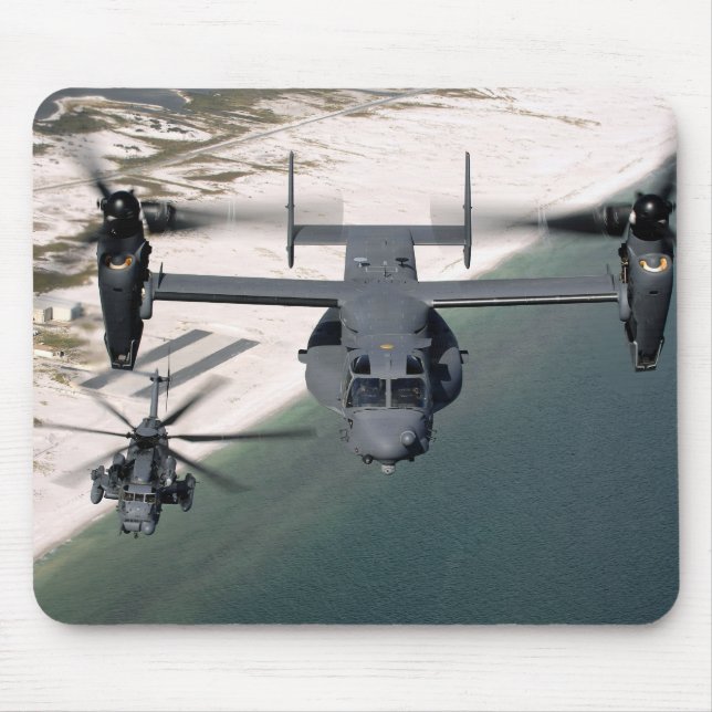 A CV-22 Osprey and an MH-53 Pave Low Mouse Pad (Front)