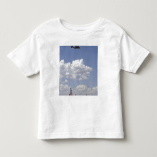 A CV-22 Osprey flies over a C-130 Hercules Toddler T-shirt