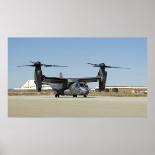 A CV-22 Osprey prepares for take-off Poster
