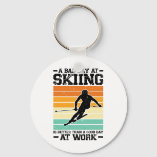A D Day At Skiing Is Better Sport Keychain