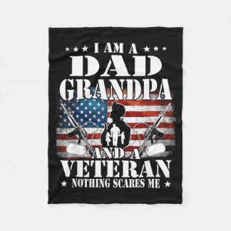 A Dad Grandpa And A Vetvibesn Nothing Es Funny Fleece Blanket