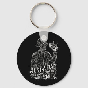 a Dad Who Came Back Fathers Day Funny Skeleton Keychain