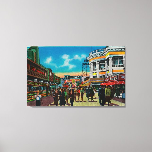 A daily scene on the Pike, Long Beach Canvas Print (Front)