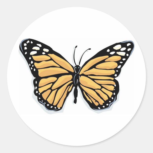 A Dainty Monarch Butterfly Classic Round Sticker (Front)
