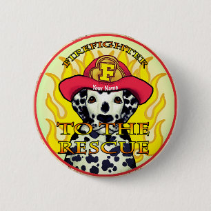 A Dalmatian Firefighter 2 Inch Round Button