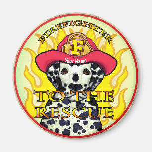 A Dalmatian Firefighter Magnet