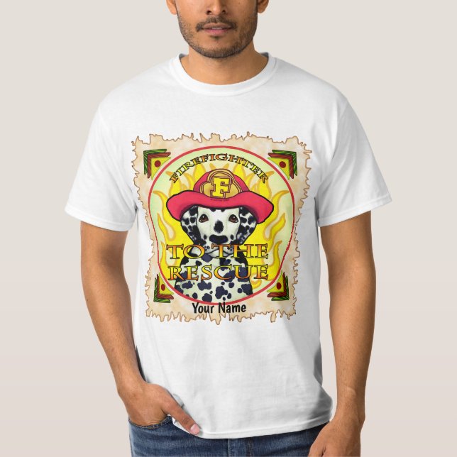 A Dalmatian Firefighter T-Shirt (Front)