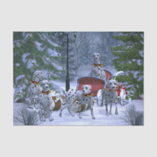 A Dalmatian Santa and His Dalmatian Reindeer Tissue Paper