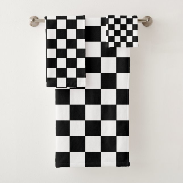 À damiers Abstrait noir et blanc (En situation)