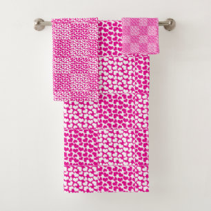 à damiers Amour en Magenta et Blanc