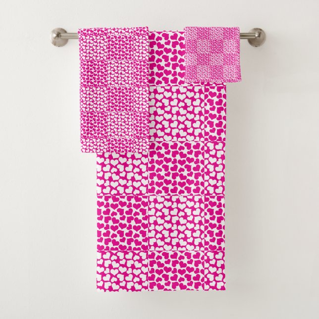 à damiers Amour en Magenta et Blanc (En situation)