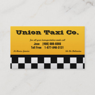 à damiers Carte de visite de taxi