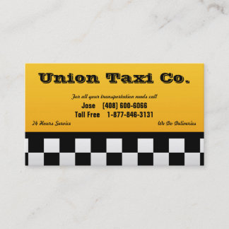 à damiers Carte de visite de taxi