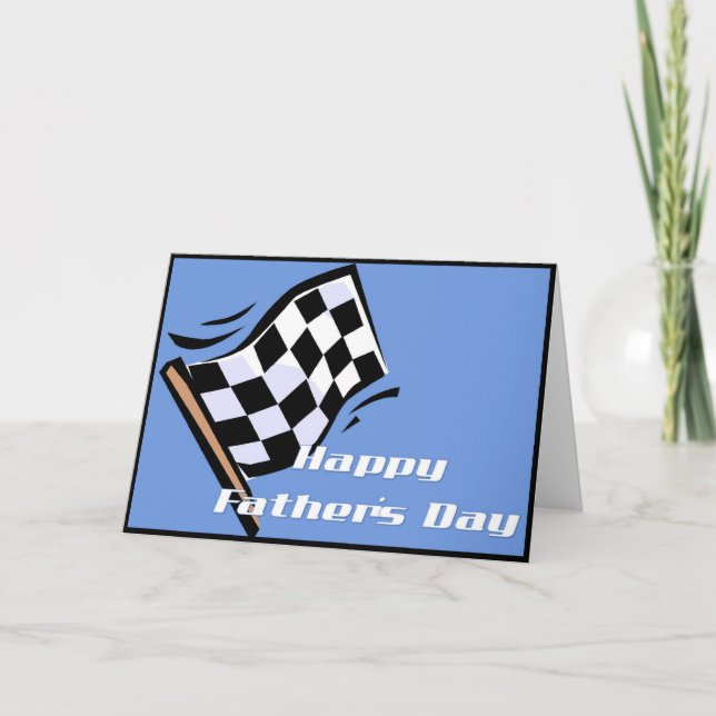 à damiers Drapeau Bonne Fête des pères Carte de vo (Devant)