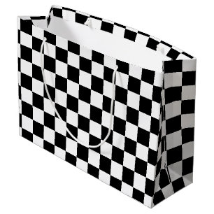 à damiers drapeau grand sac cadeau