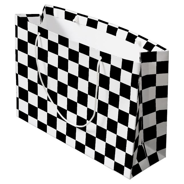 à damiers drapeau grand sac cadeau (Dos Angle)