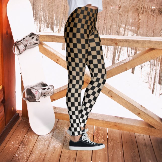 à damiers Leggings Brown (Créateur téléchargé)