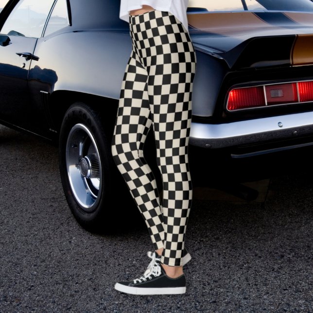 à damiers Leggings noir et beige (Créateur téléchargé)