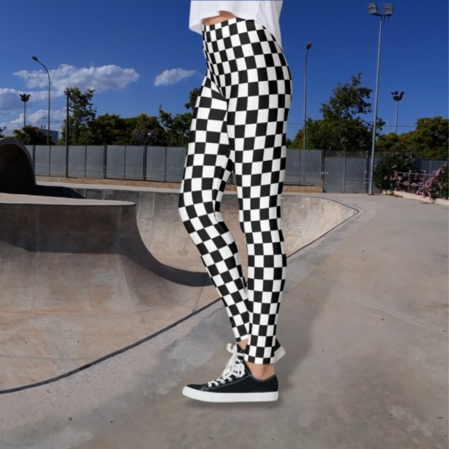 à damiers Leggings noirs et blancs (Créateur téléchargé)