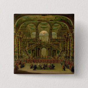 A Dance in a Baroque Rococo Palace 2 Inch Square Button
