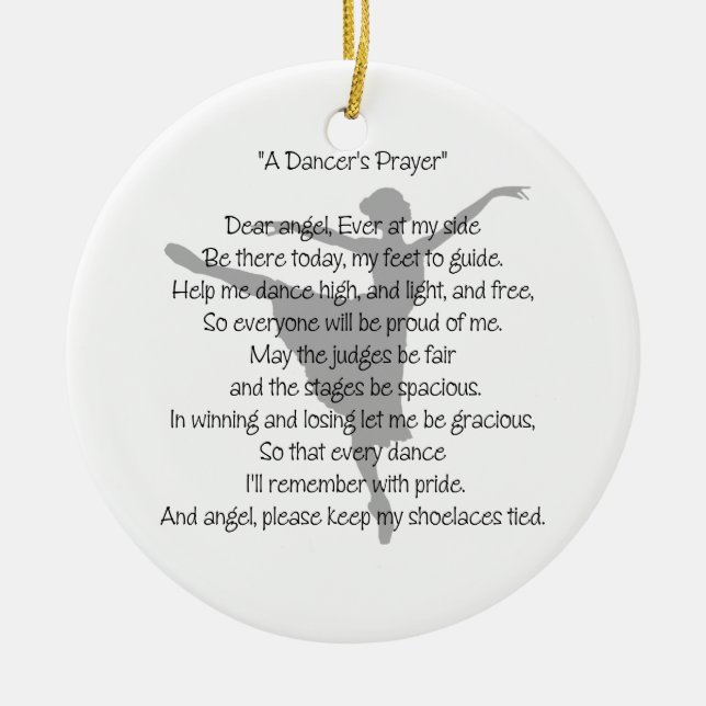 A Dancer's Prayer Customizable Ornament (Front)