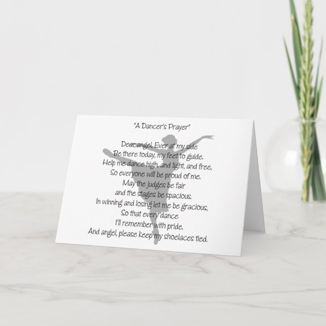 A Dancer's Prayer Dance Notecard(s) Card (Front)