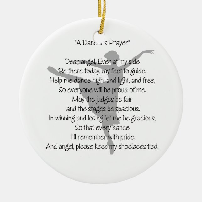 A Dancer's Prayer Dance One-Sided Ornament (Front)