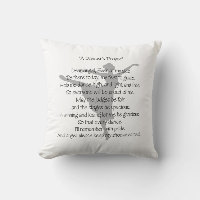 A Dancer's Prayer Throw Pillow (Front)