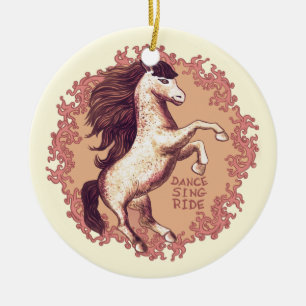 A Dancing Horse Ceramic Ornament