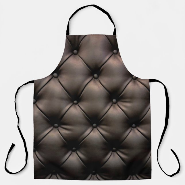 A dark leather cushion background, from a car seat apron (Front)