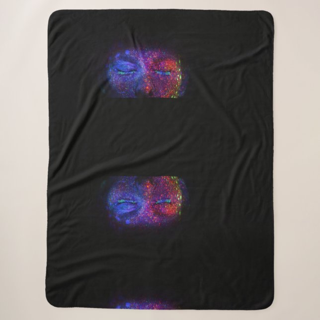 A Dark Painted Face Sherpa Blanket (Front)