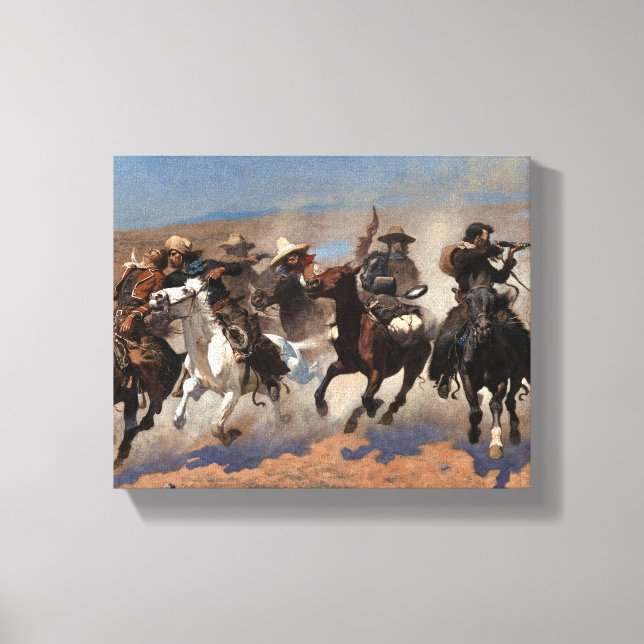 A Dash for the Timber by Frederic Remington Canvas Print (Front)