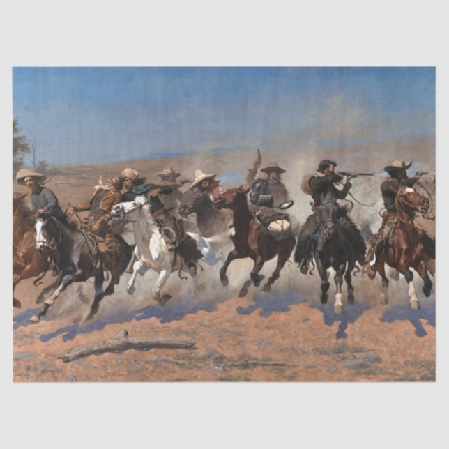 A Dash for the Timber by Frederic Remington Tissue Paper (Front)