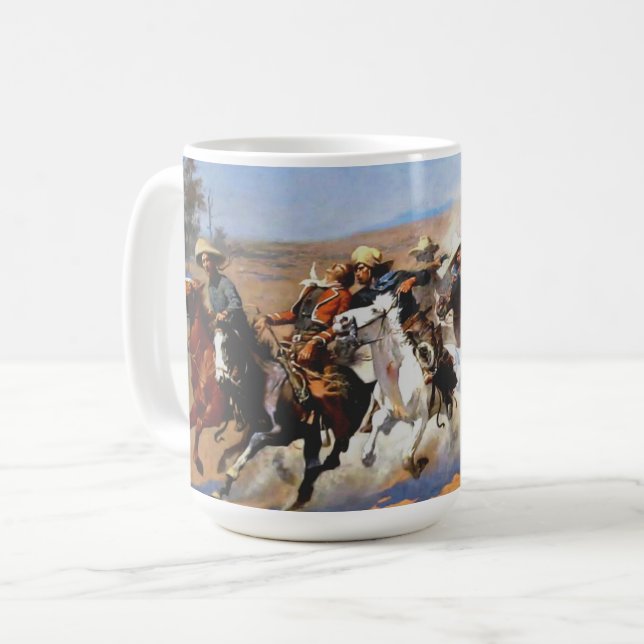 A Dash for the Timber by Remington, Coffee Mug (Front Left)
