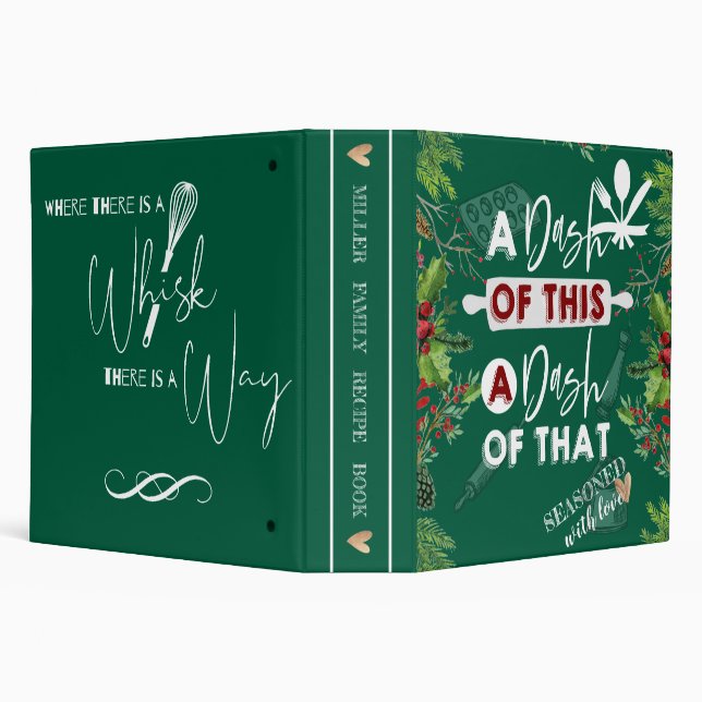 A Dash of This and That Whisk Green Family Recipe Binder (Background)