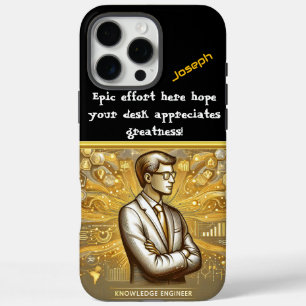 A Data Scientist Visualizing Knowledge at Sunset iPhone 16 Pro Max Case