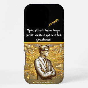 A Data Scientist Visualizing Knowledge at Sunset iPhone 16 Pro Max Case