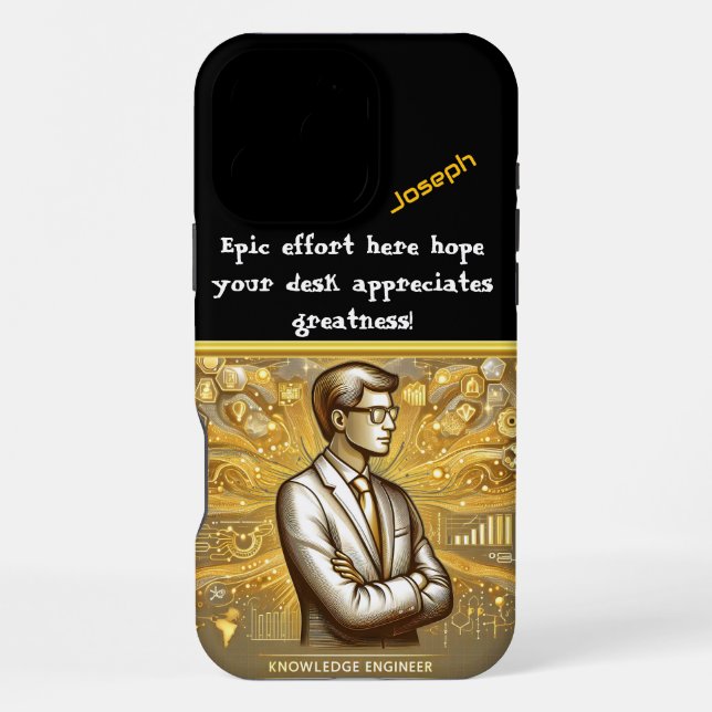 A Data Scientist Visualizing Knowledge at Sunset iPhone Case (Back)